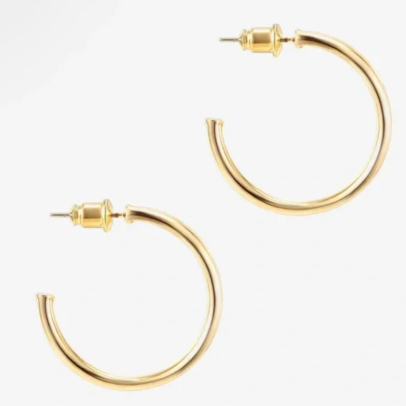 Pavoi Nickel Free Gold Hoop Earrings New in Box - Picture 1 of 5